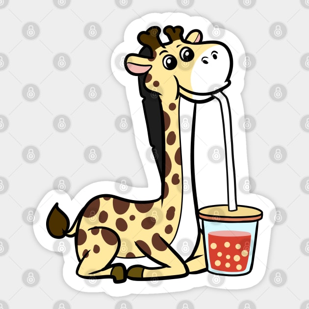 Boba Giraffe Sticker by WildSloths